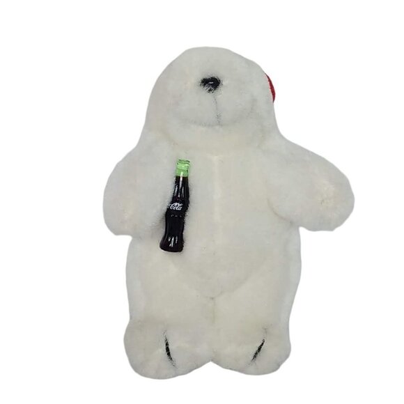 Vtg 1996 Coca Cola Polar Bear Plush Christmas Ornament Holiday Decoration 5" - Picture 1 of 5
